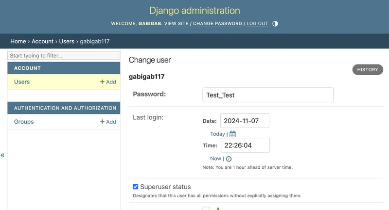 Admin django montre que le mot de passe est en clair