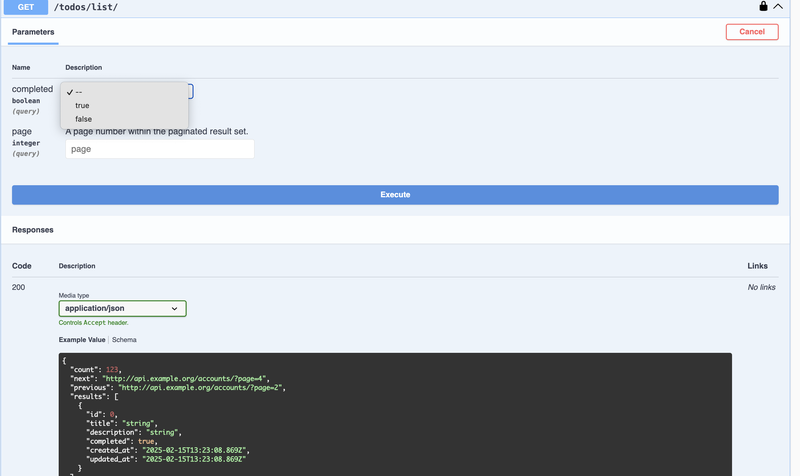 Endpoint ListApiView